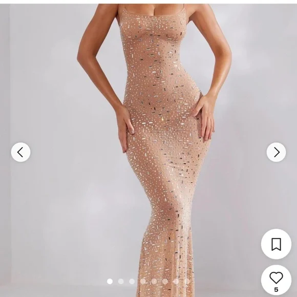 dusty rose gold dress LaDivine CD0105 Long Mother of the Bride Sequin Formal Dress main image 1